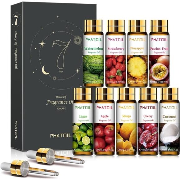 9PCS Fruity Essential Oils Gift Set, 10ml/0.33fl.oz Fragrance Oils for Soap - Picture 1 of 7
